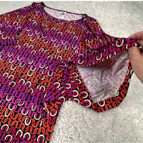 Trina Turk Womens LARGE Echo chain print swim Kimono Tunic cover up NEW - Picture 2 of 16